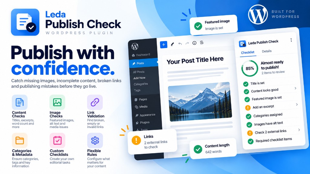 Leda Publish Check overview graphic